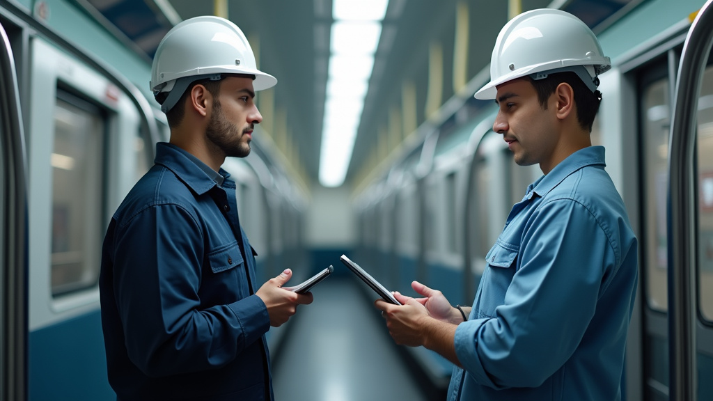 Technicien en train d