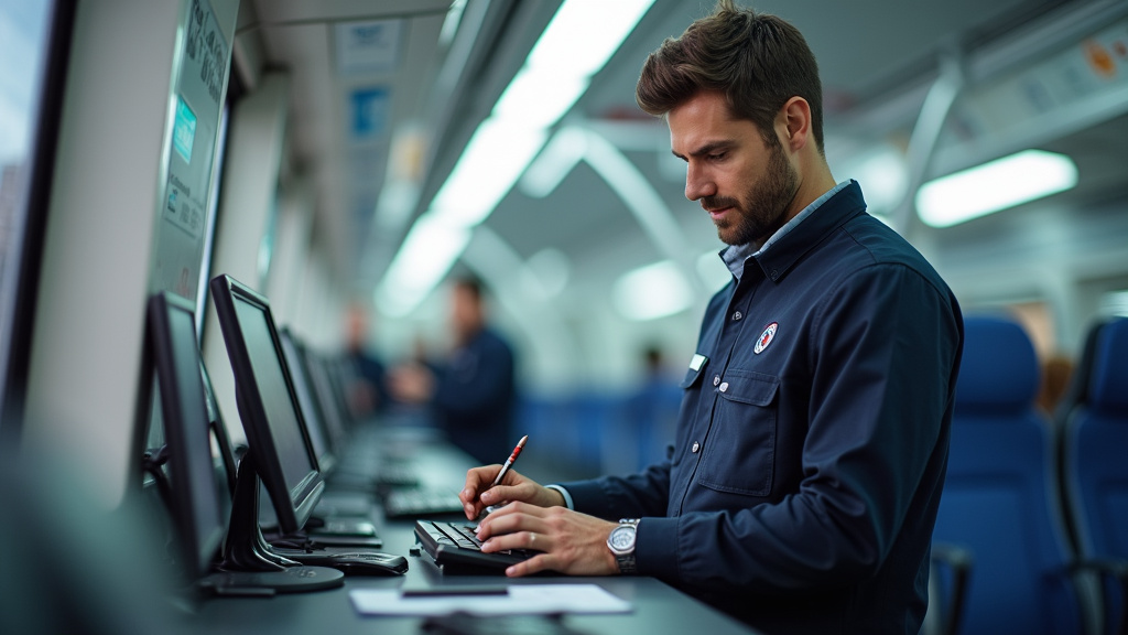 Technicien en train d