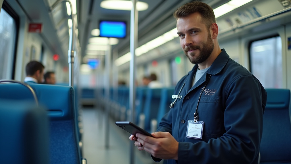 Technicien en train d