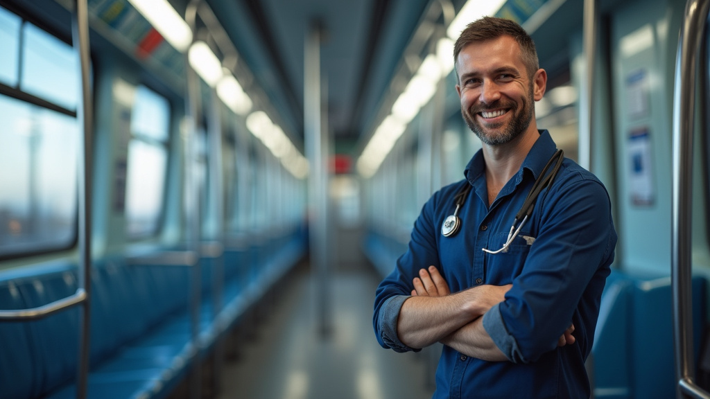 Technicien en train d