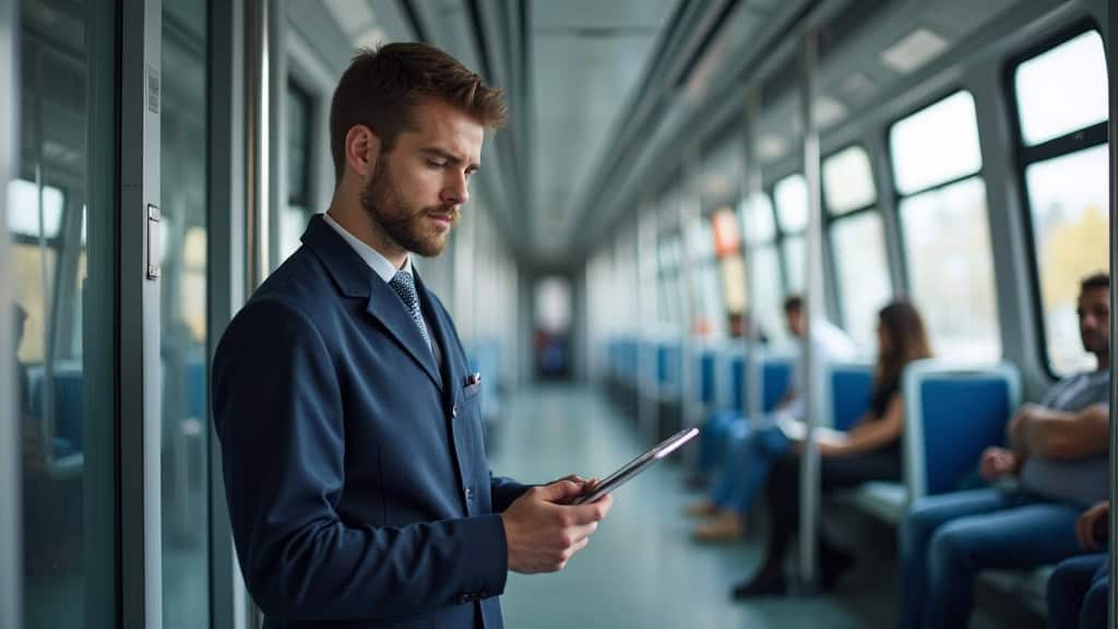 Technicien en train d