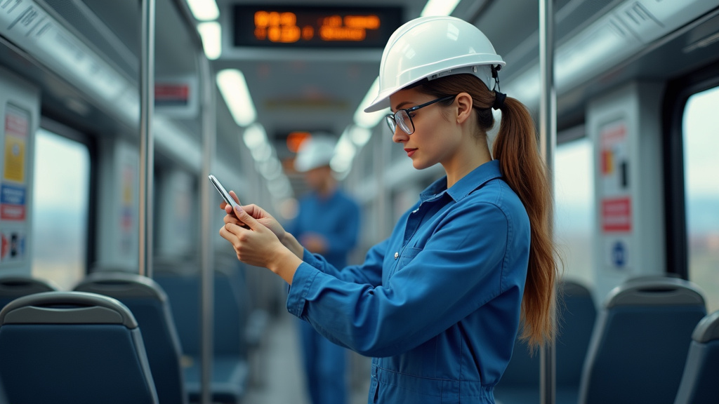 Technicien en train d