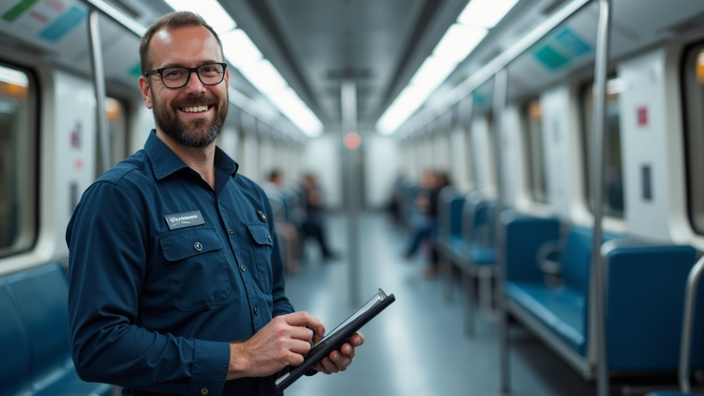 Technicien en train d