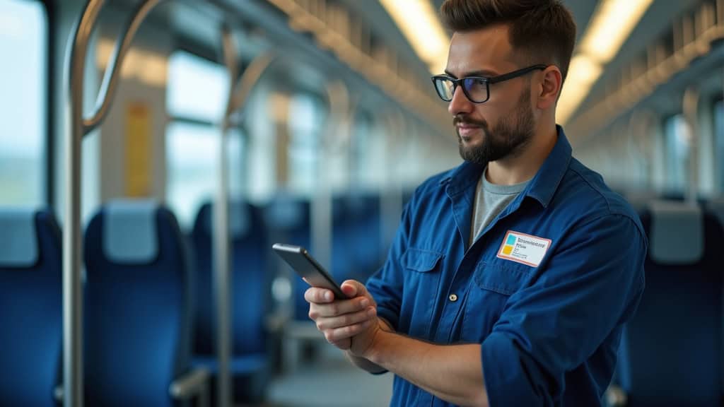 Technicien en train d