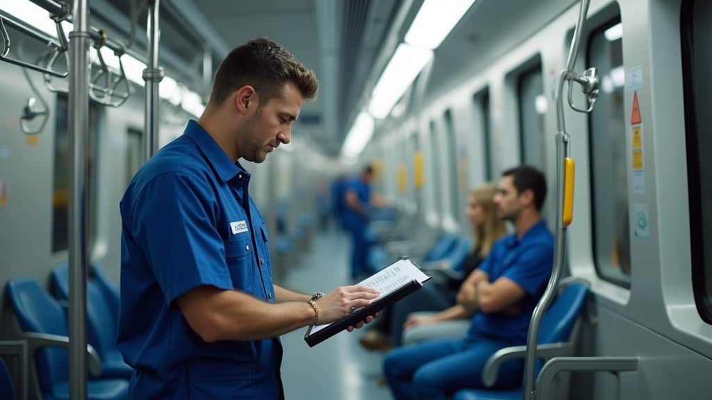 Technicien en train d