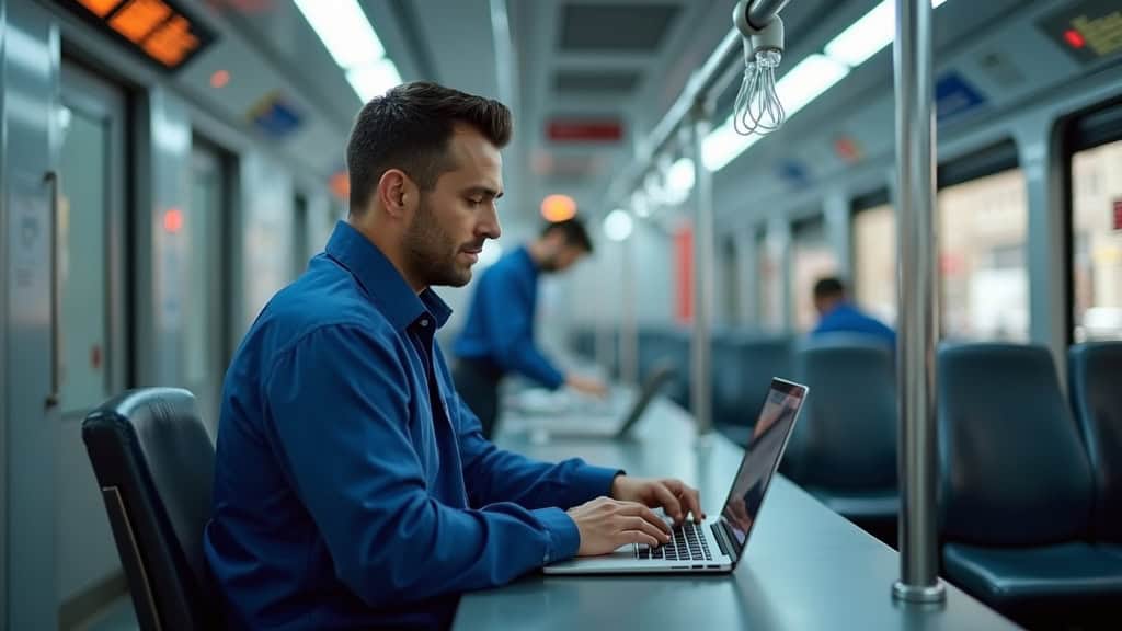 Technicien en train d