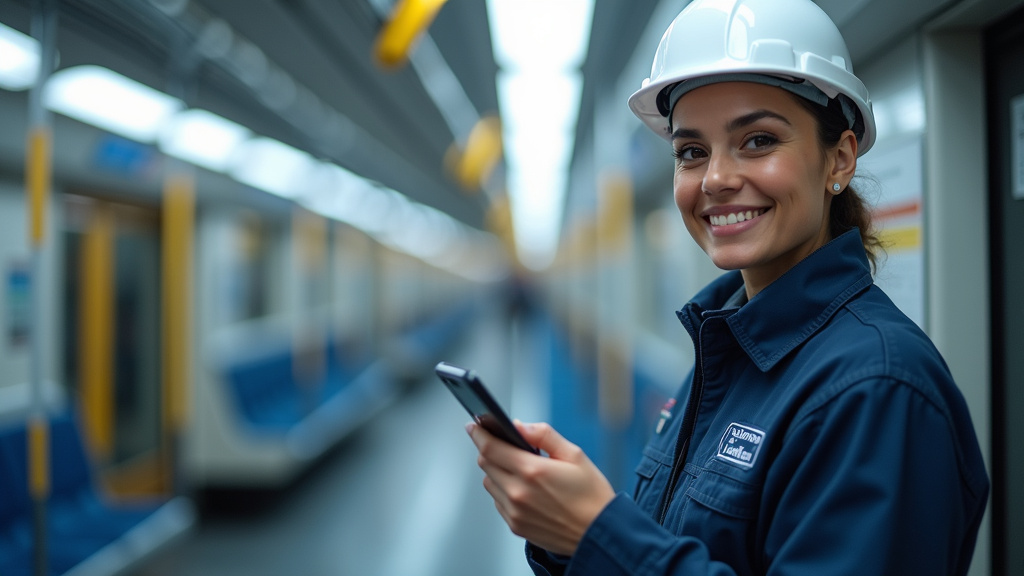 Technicien en train d