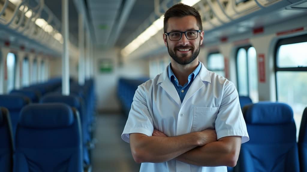 Technicien en train d