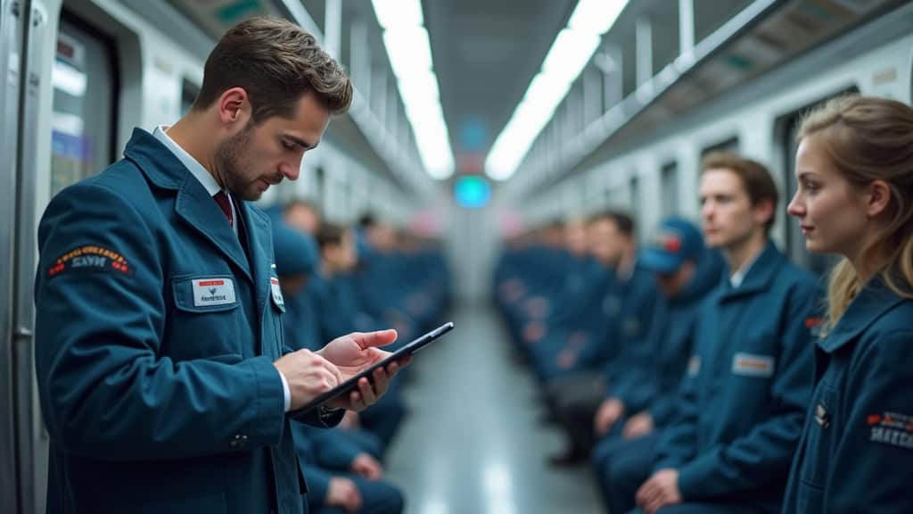 Technicien en train d