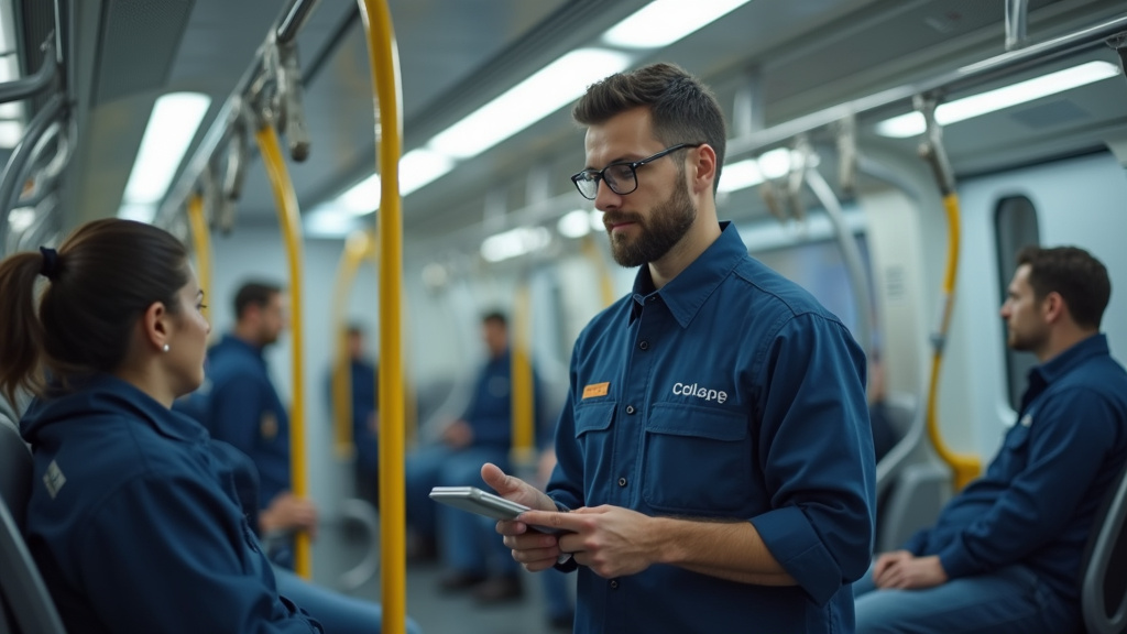 Technicien en train d