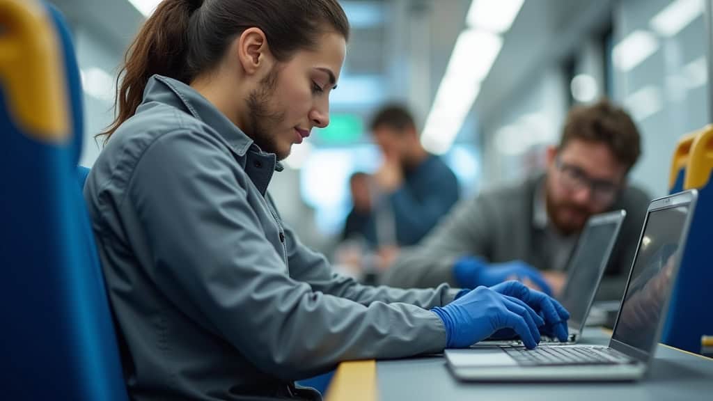 Technicien en train d