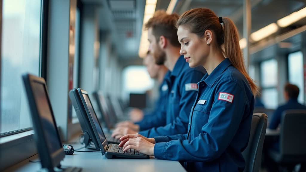 Technicien en train d