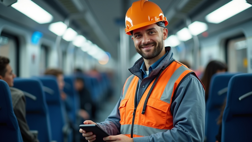 Technicien en train d