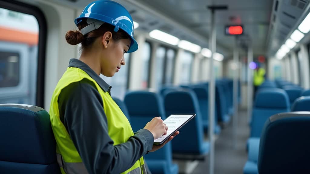 Technicien en train d