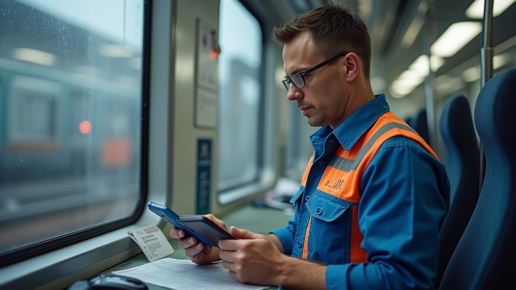 Technicien en train d