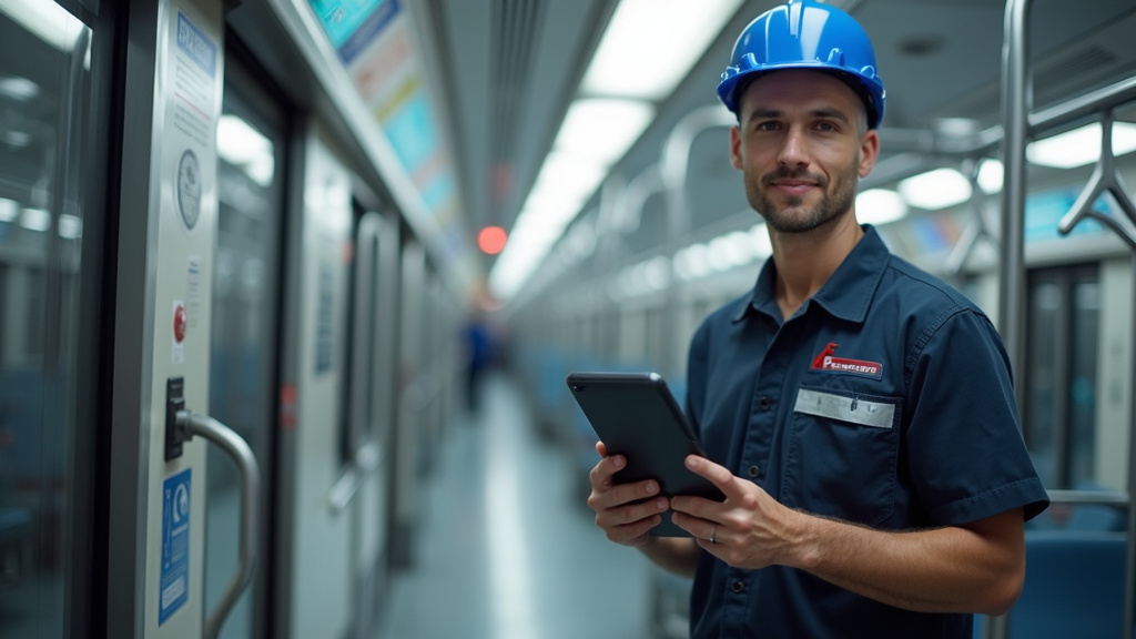 Technicien en train d