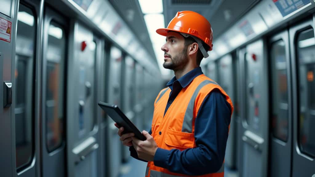 Technicien en train d