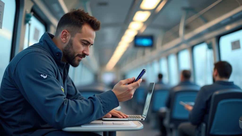 Technicien en train d