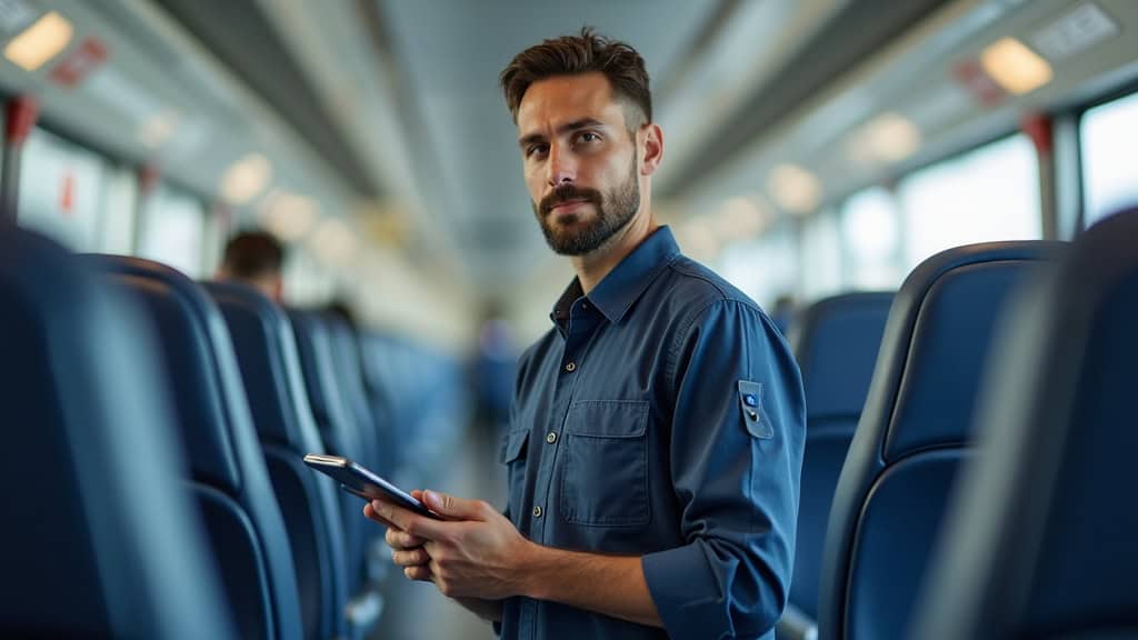 Technicien en train d