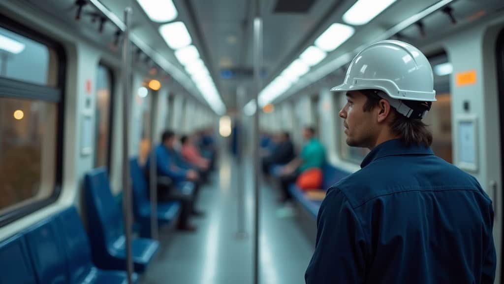 Technicien en train d