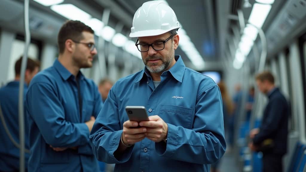 Technicien en train d