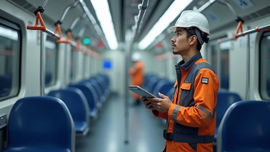 Technicien en train d