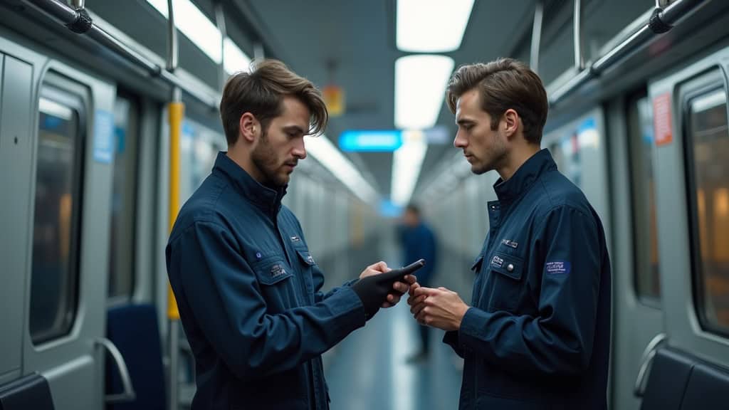 Technicien en train d