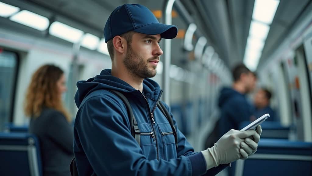 Technicien en train d