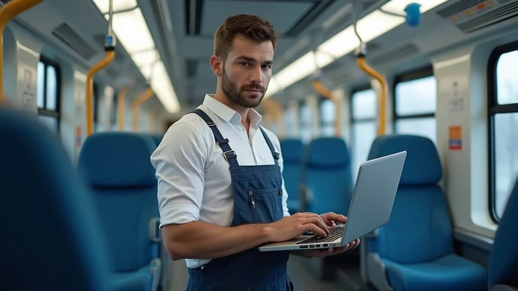 Technicien en train d