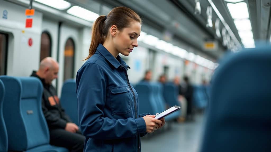 Technicien en train d