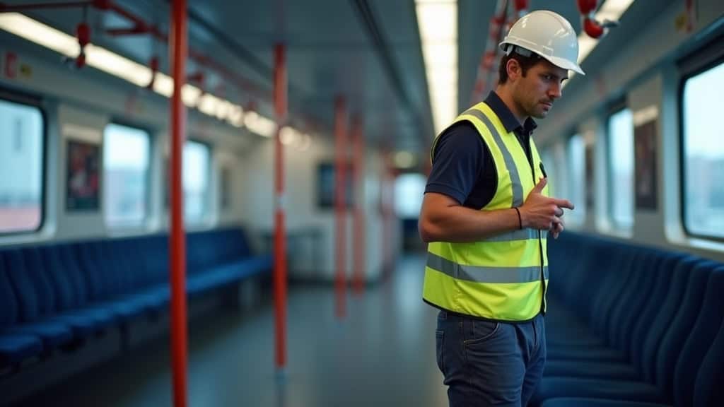 Technicien en train d