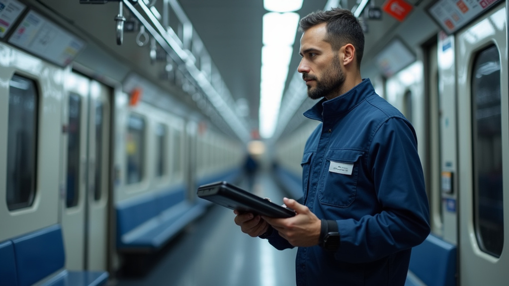 Technicien en train d