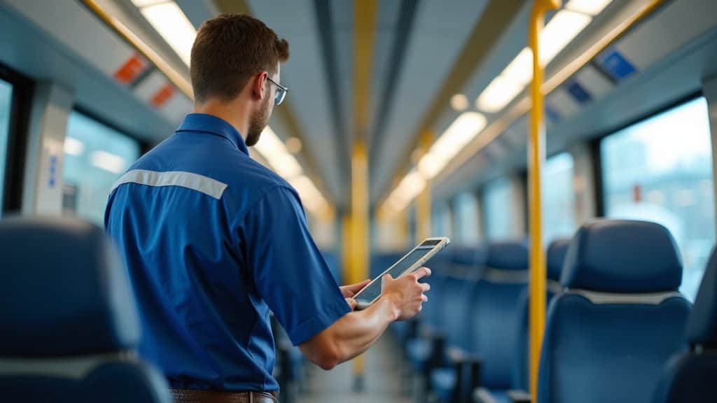 Technicien en train d