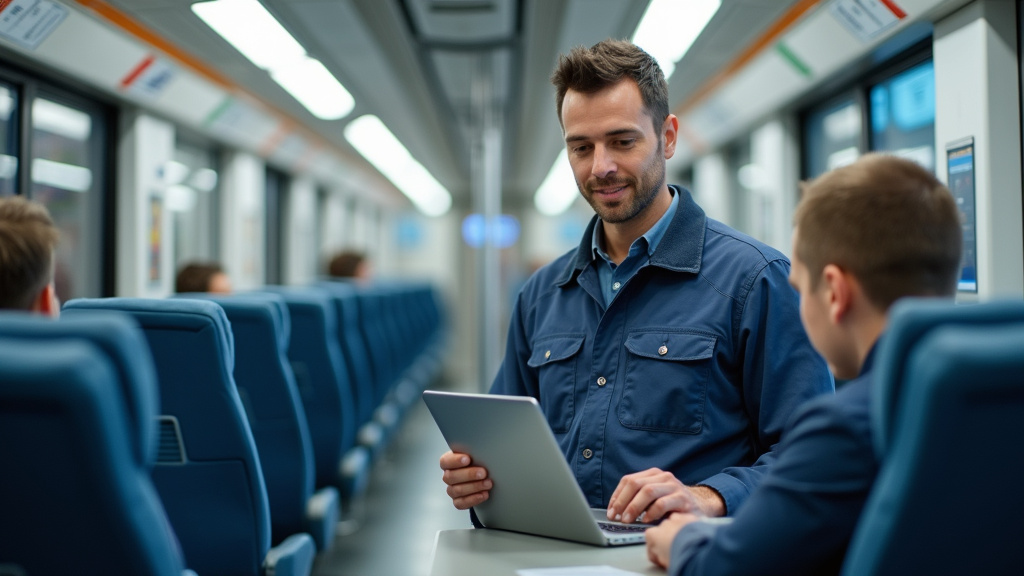 Technicien en train d