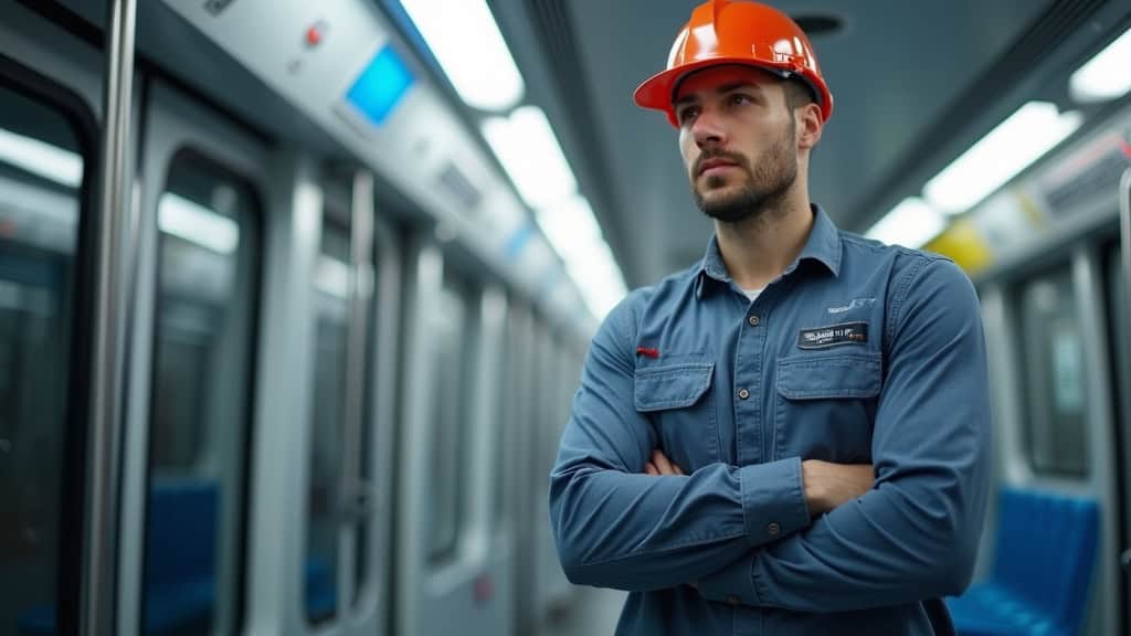 Technicien en train d