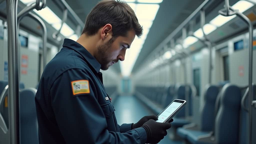 Technicien en train d