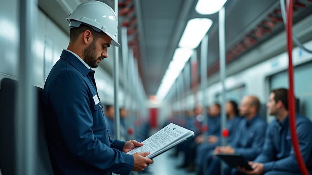 Technicien en train d