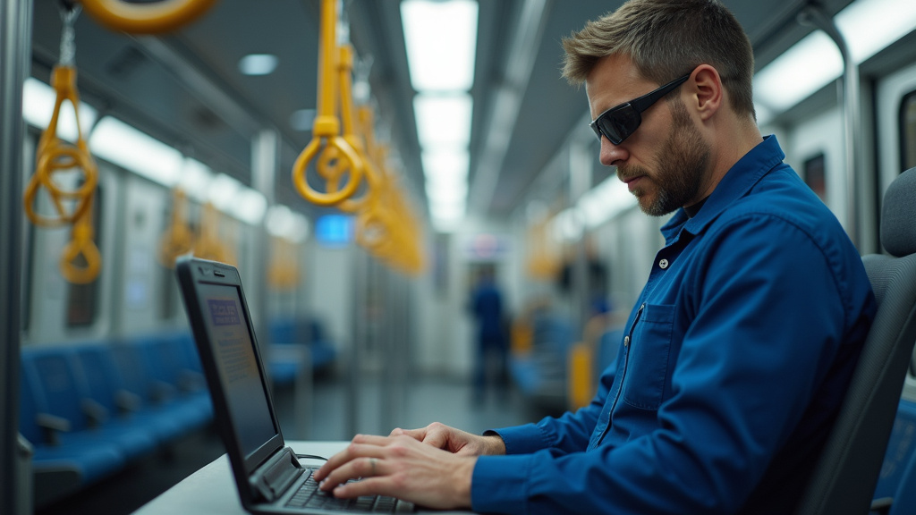 Technicien en train d