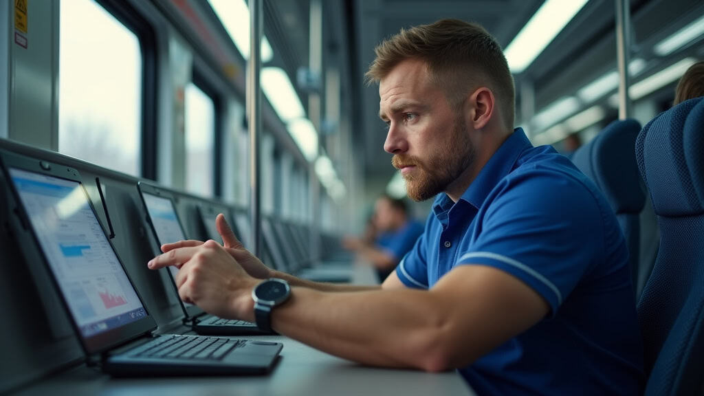 Technicien en train d