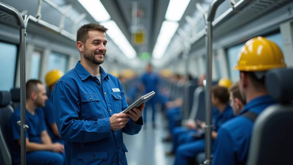 Technicien en train d