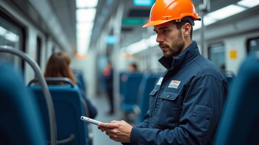 Technicien en train d