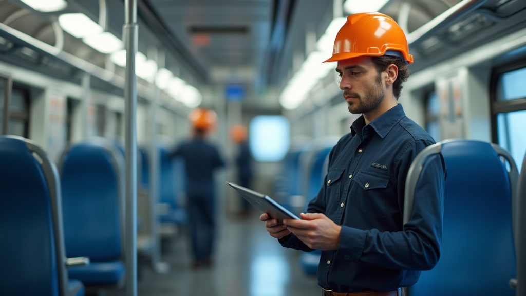 Technicien en train d