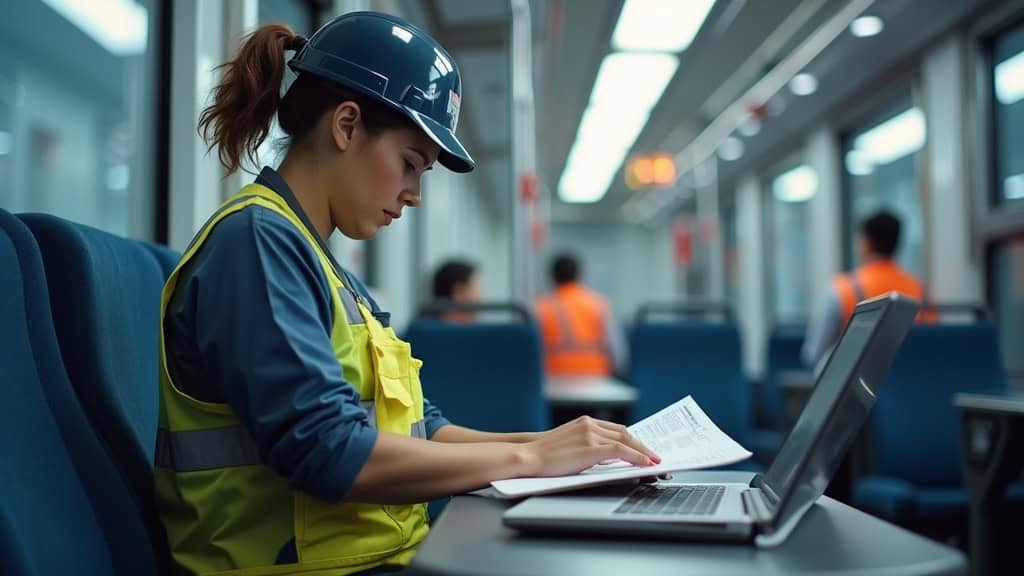 Technicien en train d