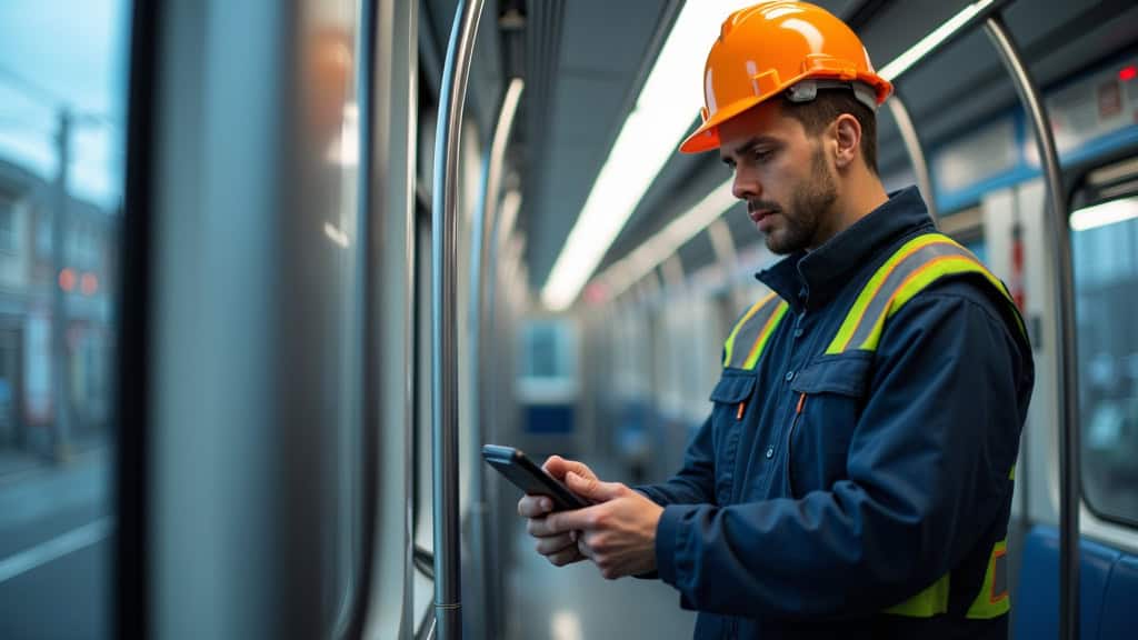 Technicien en train d