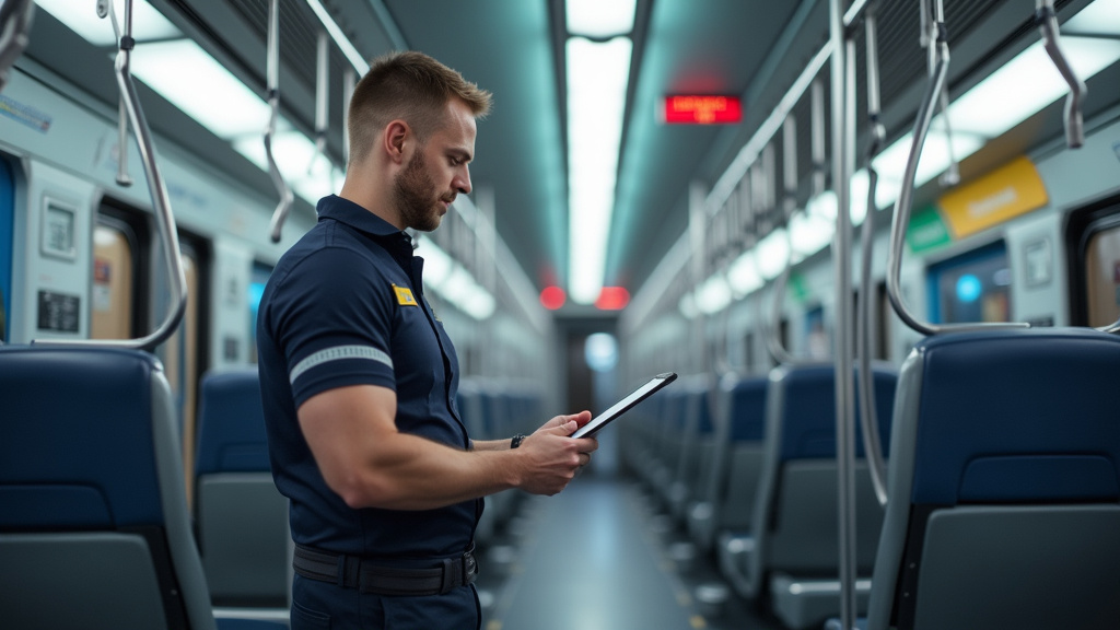 Technicien en train d