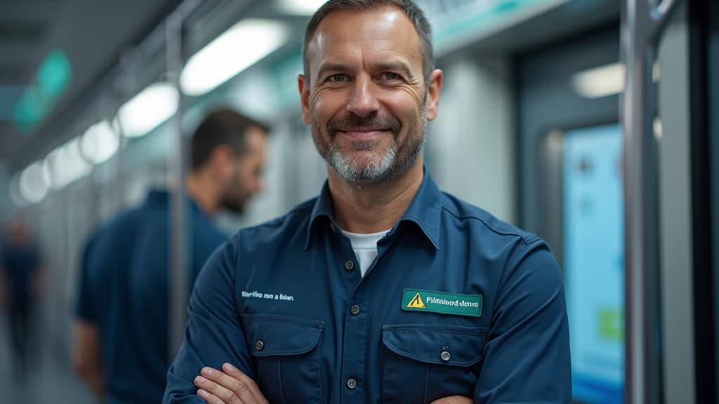 Technicien en train d