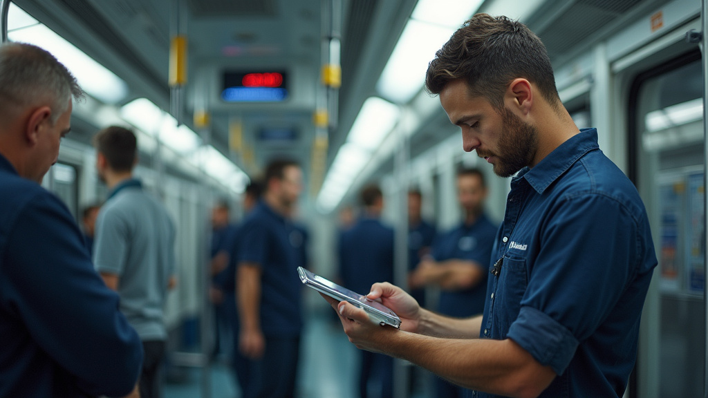 Technicien en train d