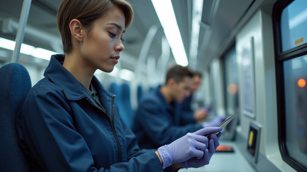 Technicien en train d