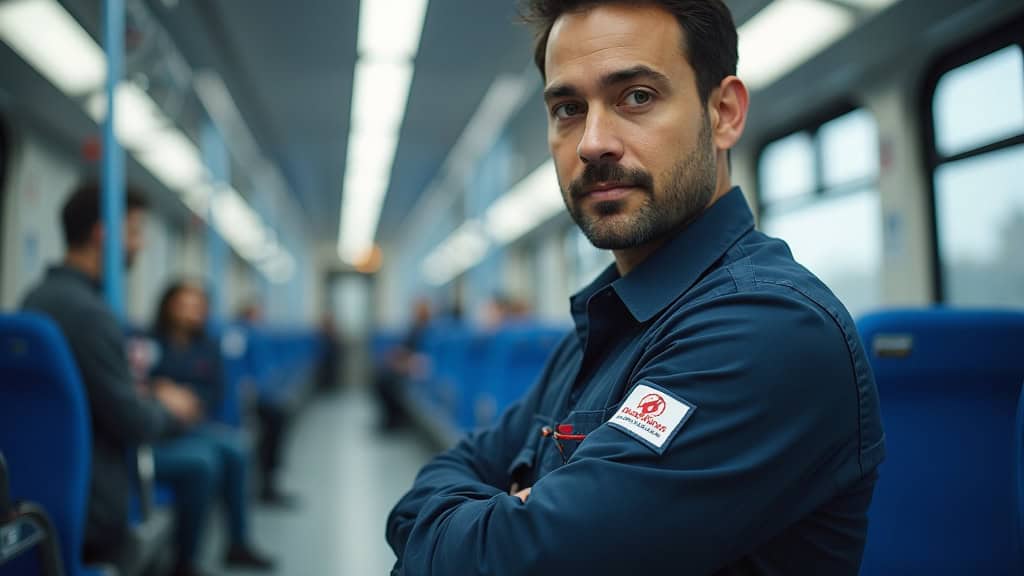 Technicien en train d