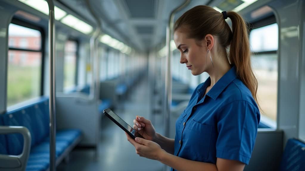 Technicien en train d